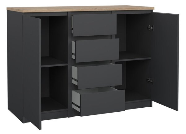 Ciemnoszara komoda 121x91x50 cm Naia – Tvilum