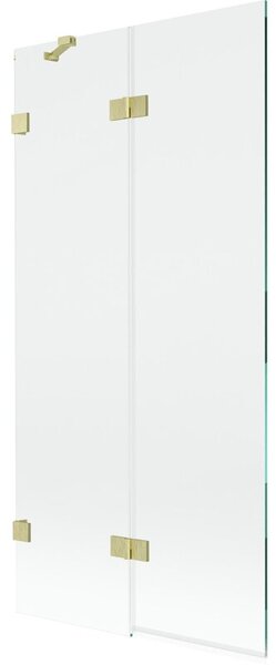 Mexen Lunar parawan nawannowy 2-skrzydłowy lewy 90 x 150 cm, transparent, złoty szczotkowany - 897-090-100-55-00-L