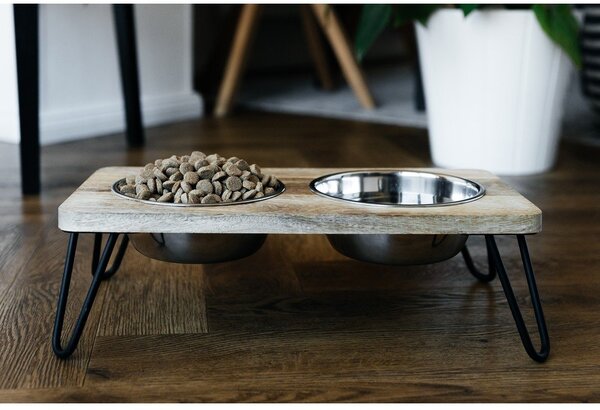 Drewniany zestaw misek ze stojakiem dla psów Dog Fantasy – Plaček Pet Products