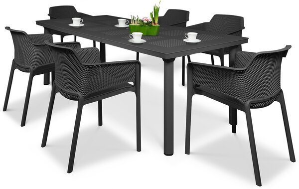 Zestaw ogrodowy Nardi NET/LIBECCIO 160-220cm 6+1 Antracite
