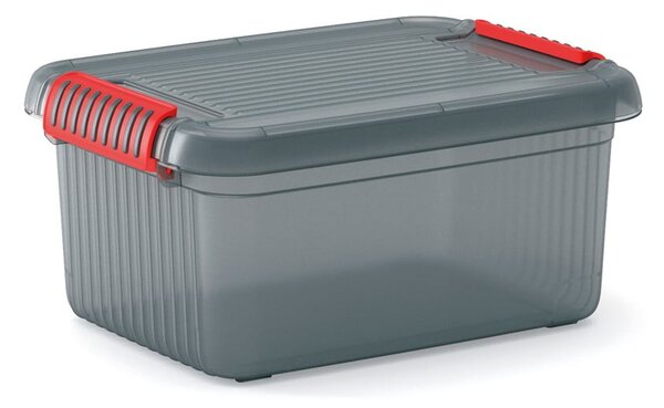 Szary plastikowy pojemnik z pokrywką 39x29x18 cm K Latch Box – KIS