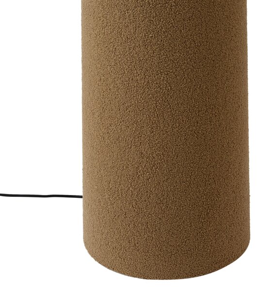 Lampa podłogowa Japandi brązowa tkanina typu teddy 2-źródła światła - Trompet
