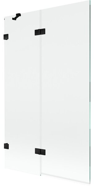 Mexen Lunar parawan nawannowy 2-skrzydłowy lewy 110 x 150 cm, transparent, czarny - 897-110-100-70-00-L