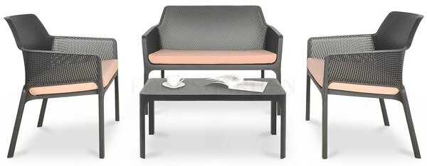Komplet ogrodowy Nardi NET RELAX Antracite + poduszki