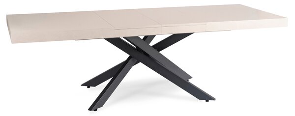 Stół Prostokątny Rozkładany HAMPTON 160-240 cm Kaszmir/Czarny do Jadalni Nowoczesny