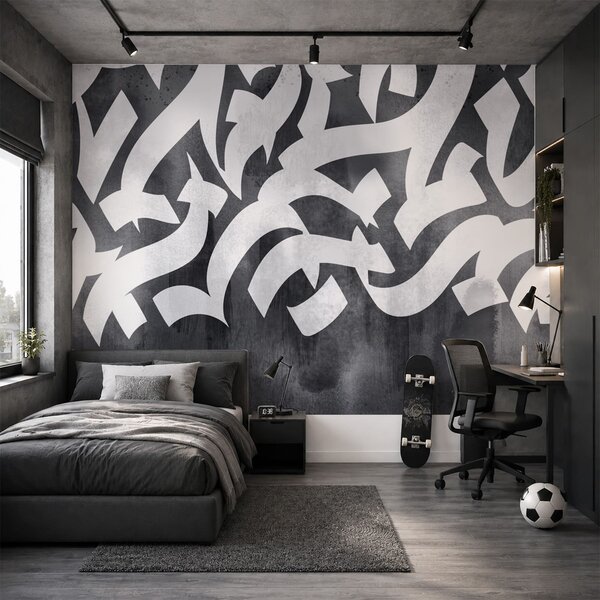 Fototapeta Białe i czarne graffiti, Fototapety Abstrakcja, Popularne Fototapety, t00923 - Tapeko.pl