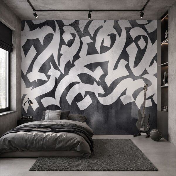 Fototapeta Białe i czarne graffiti, Fototapety Abstrakcja, Popularne Fototapety, t00923 - Tapeko.pl