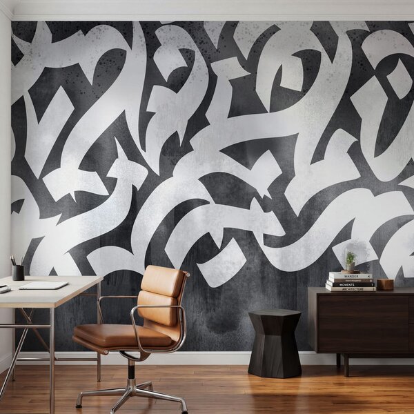 Fototapeta Białe i czarne graffiti, Fototapety Abstrakcja, Popularne Fototapety, t00923 - Tapeko.pl