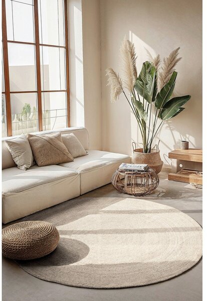 Kremowy okrągły dywan z juty dwustronny/tkany ręcznie ø 200 cm Braided – Hanse Home