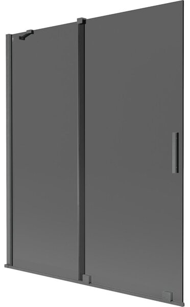 Mexen Velar parawan nawannowy 2-skrzydłowy rozsuwany 140 x 150 cm, grafit, gun gray szczotkowany - 896-140-000-41-66