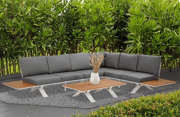 OUTLET 250 Narożnik ogrodowy SORRENTO WOOD White
