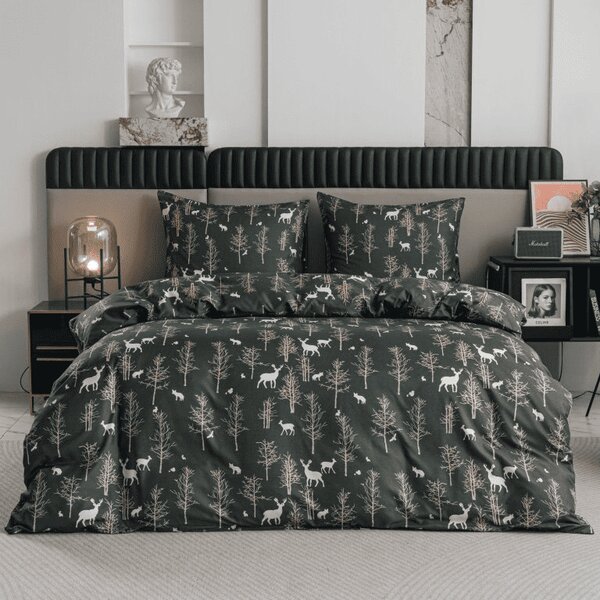 Pościel z mikrofibry OAK DEER ciemnozielony Rozmiar pościeli: 2 szt 70 x 90 cm | 200 x 220 cm