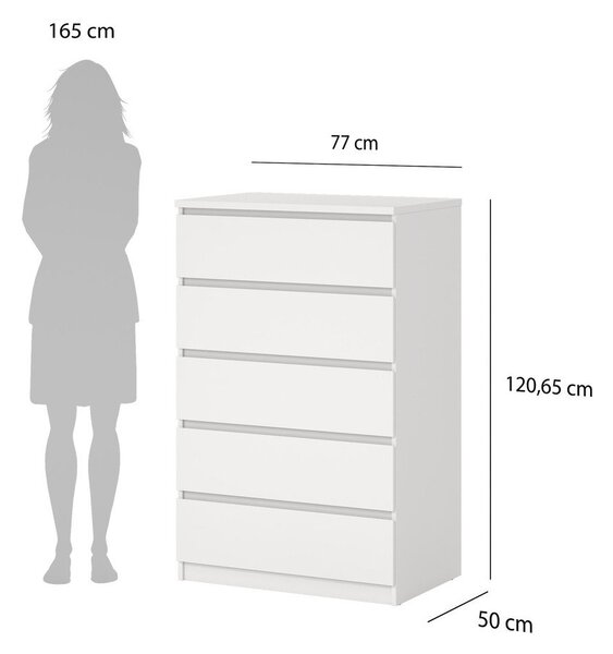 Biała komoda 77x121x50 cm Naia – Tvilum
