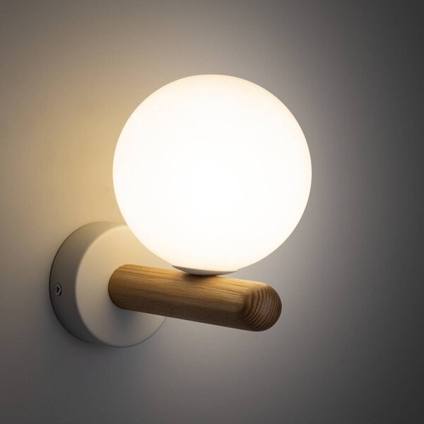 Kinkiet Estera TK Lighting, możliwość ściemniania, biały / opal, salon / jadalnia, szkło, nowoczesny