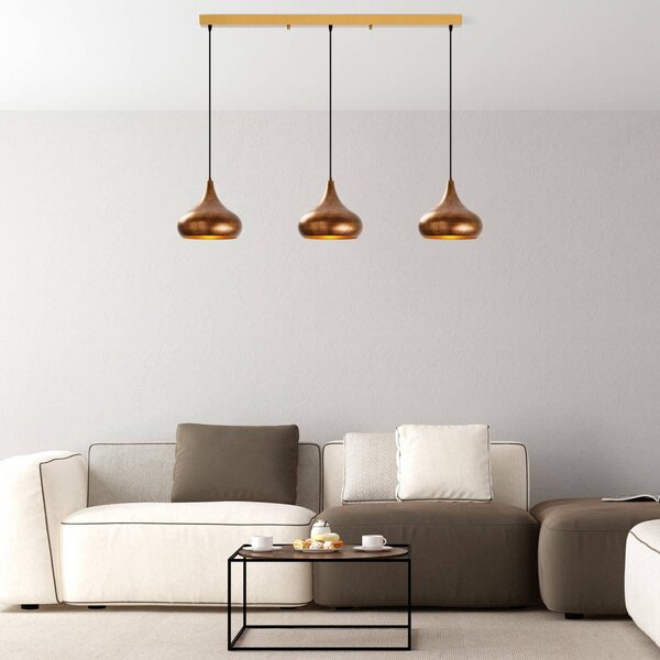 Lampa wisząca Muba Opviq, możliwość ściemniania, brązowy / mosiężny, salon / jadalnia, metal