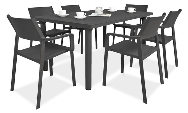 Zestaw ogrodowy Nardi TRILL/LIBECCIO 160-220cm 6+1 Antracite