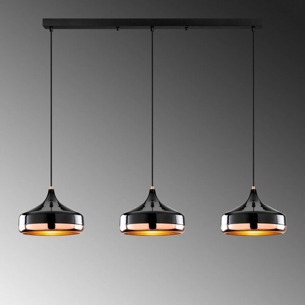 Lampa wisząca Yildo Opviq, możliwość ściemniania, czarny, salon / jadalnia, metal, nowoczesny