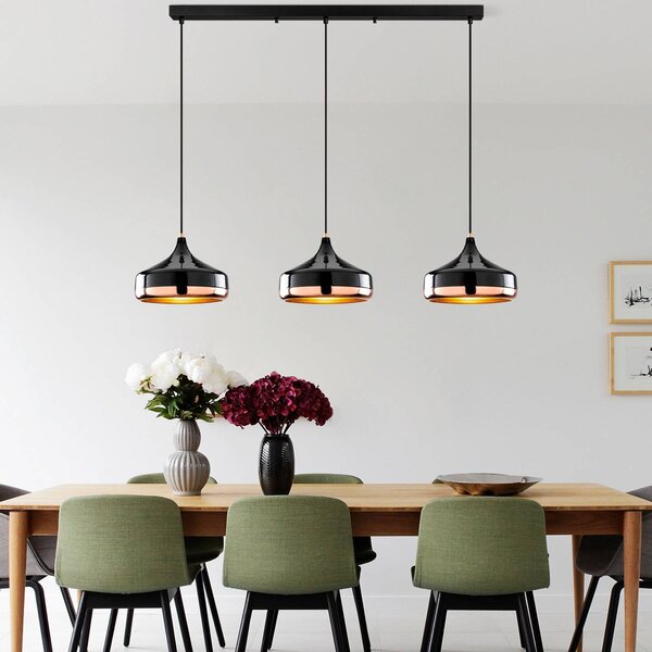Lampa wisząca Yildo Opviq, możliwość ściemniania, czarny, salon / jadalnia, metal, nowoczesny