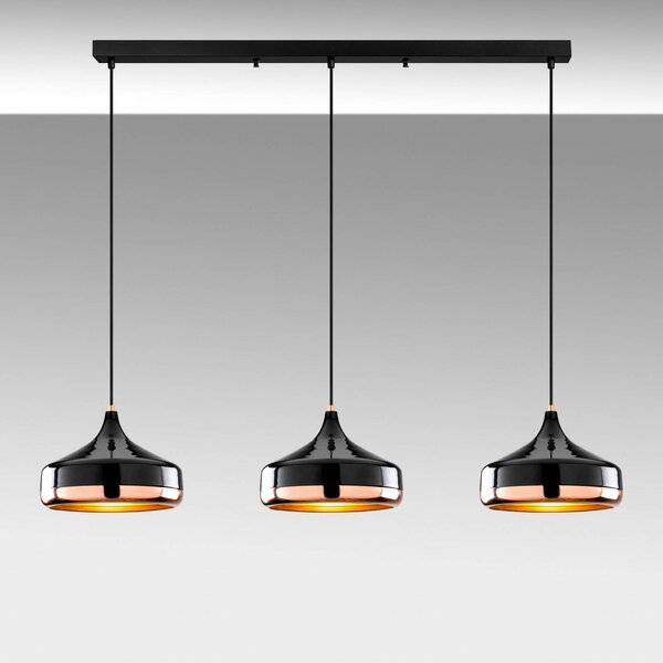 Lampa wisząca Yildo Opviq, możliwość ściemniania, czarny, salon / jadalnia, metal, nowoczesny