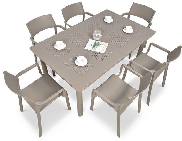 Zestaw ogrodowy Nardi TRILL/LIBECCIO 160-220cm 6+1 Tortora