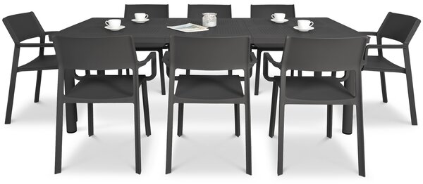 Zestaw ogrodowy Nardi TRILL/LIBECCIO 160-220cm 8+1 Antracite