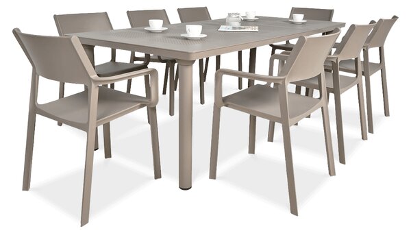 Zestaw ogrodowy Nardi TRILL/LIBECCIO 160-220cm 8+1 Tortora