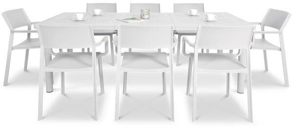 Zestaw ogrodowy Nardi TRILL/LIBECCIO 160-220cm 8+1 Bianco