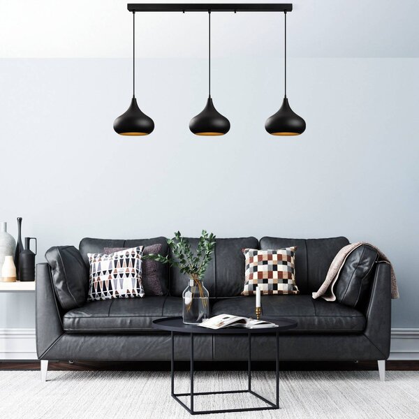 Lampa wisząca Muba Opviq, możliwość ściemniania, czarny, salon / jadalnia, metal