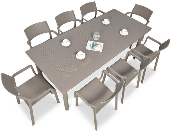 Zestaw ogrodowy Nardi TRILL/LIBECCIO 160-220cm 8+1 Tortora