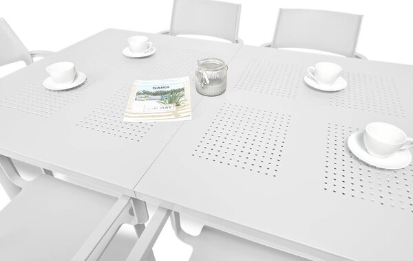 Zestaw ogrodowy Nardi TRILL/LIBECCIO 160-220cm 8+1 Bianco