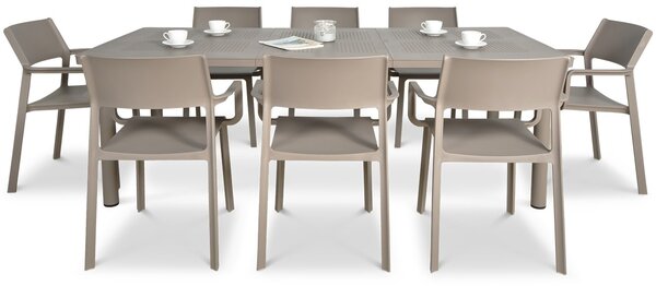 Zestaw ogrodowy Nardi TRILL/LIBECCIO 160-220cm 8+1 Tortora