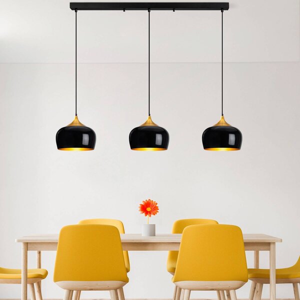 Lampa wisząca Berceste Opviq, możliwość ściemniania, czarny, salon / jadalnia, metal