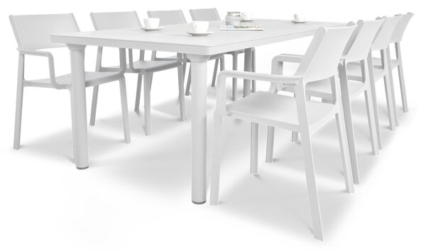 Zestaw ogrodowy Nardi TRILL/LIBECCIO 160-220cm 8+1 Bianco