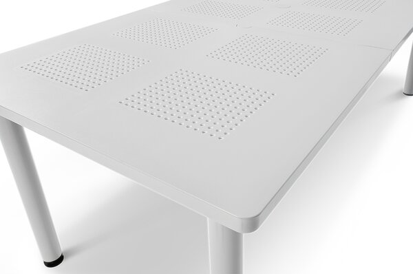 Meble ogrodowe Nardi BORA/LIBECCIO 160-220cm 6+1 Bianco
