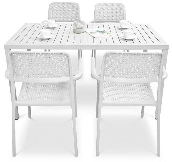 Komplet ogrodowy Nardi BORA/CUBE 140 4+1 Bianco