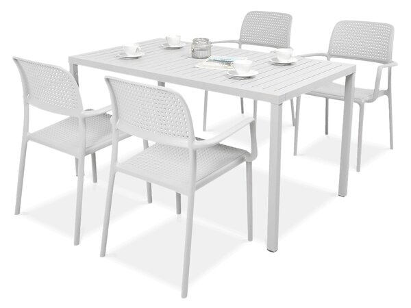 Komplet ogrodowy Nardi BORA/CUBE 140 4+1 Bianco