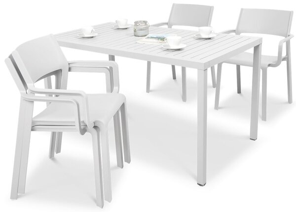 Komplet ogrodowy Nardi TRILL/CUBE 140 4+1 Bianco
