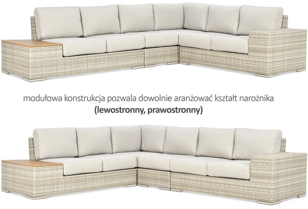 Narożnik technorattan AVOCADO WOOD Beige