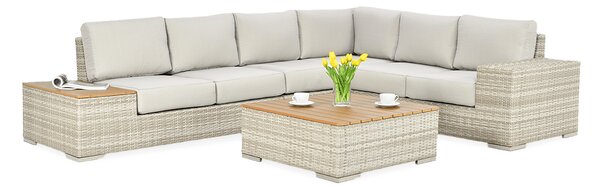 Narożnik technorattan AVOCADO WOOD Beige