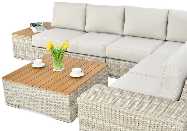 Narożnik technorattan AVOCADO WOOD Beige