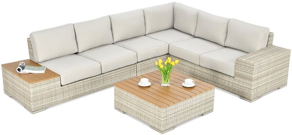 Narożnik technorattan AVOCADO WOOD Beige