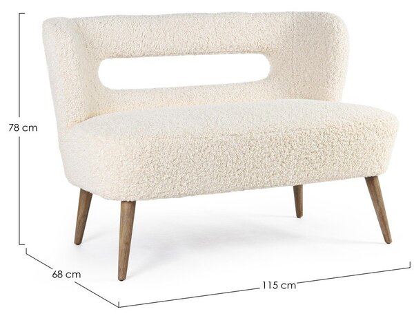 Kremowa sofa z imitacji futra 115 cm Cortina – Bizzotto