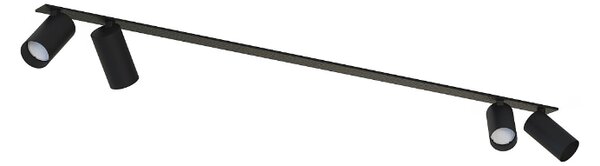 Lampa sufitowa loftowa - czarna listwa podtynkowa Mono IV