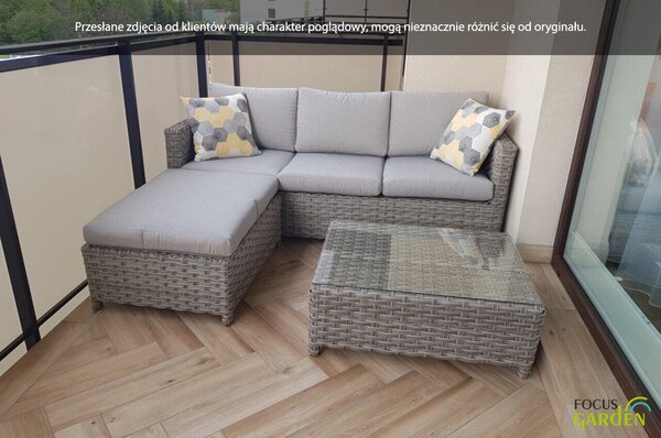 Narożnik technorattanowy MARCO CAFFE Modern Grey
