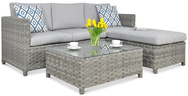 Narożnik technorattanowy MARCO CAFFE Modern Grey