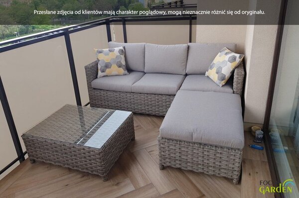 Narożnik technorattanowy MARCO CAFFE Modern Grey
