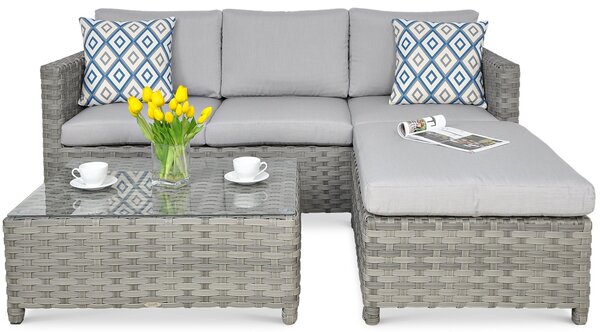 Narożnik technorattanowy MARCO CAFFE Modern Grey