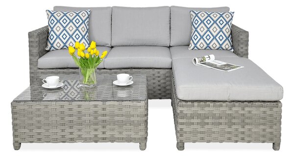 Narożnik technorattanowy MARCO CAFFE Modern Grey