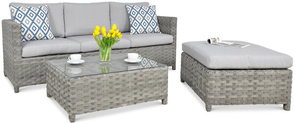 Narożnik technorattanowy MARCO CAFFE Modern Grey