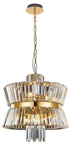 Złoty kryształowy żyrandol w stylu glamour - 5X S005 P4-S21